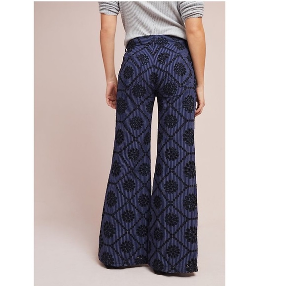 Anthropologie Embroidered Eyelet Wide-Leg - Picture 7 of 9